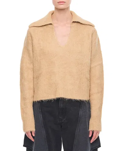 Loulou De Saison Ambrose Alpaca Wool Sweater In Brown
