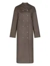 Loulou De Saison Amory Double-breasted Button Coat In Brown