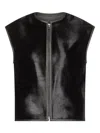 Loulou De Saison Ampas Pony-effect Leather Vest In Black