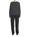 Loulou De Saison Anaa Crew Neck Long Sleeve Sweater In Anthracite Mélange In Blue