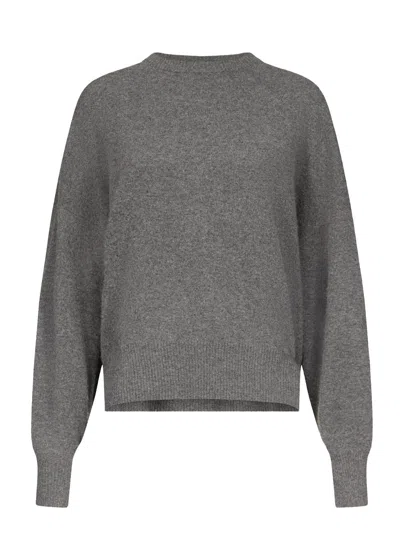 Loulou De Saison Anaa Round Neck Sweater Woman Anthracite In Gray