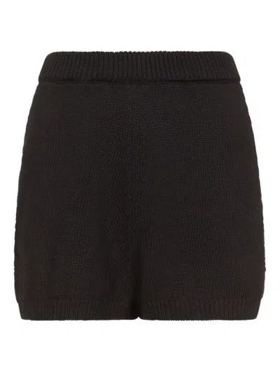 Loulou De Saison Andel Crochet-detail Shorts In Black