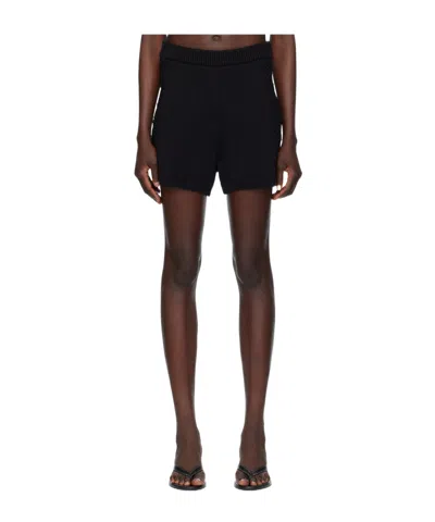 Loulou De Saison Andel Crochet-detail Shorts In Black