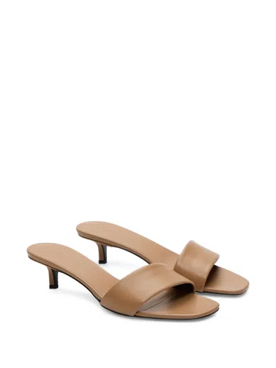 Loulou De Saison Andy Thick Strap Kitten Heel Mules In Brown