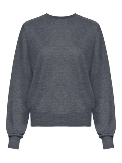 Loulou De Saison Angus Fine Knit Sweater Clothing In Gray