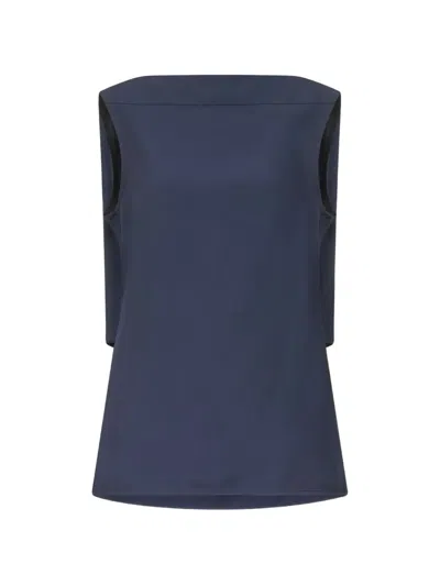 Loulou De Saison Ani Cowl-back Blouse In Blue