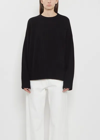 Loulou De Saison Anton Cashmere Crewneck Sweater In Black