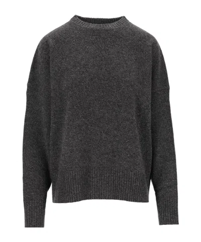 Loulou De Saison Anton Crewneck Knitted Sweater In Gray