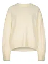 Loulou De Saison Anton Drop Shoulder Ribbed Sweater In Neutral