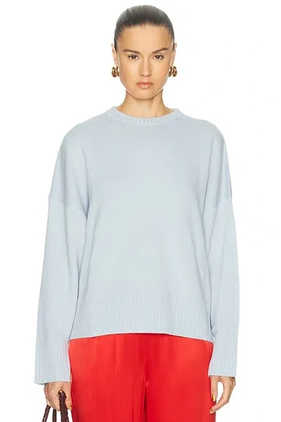 Loulou De Saison Anton Long Sleeve Crewneck Sweater In Light Blue