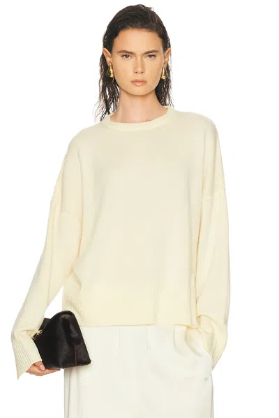 Loulou De Saison Anton Long Sleeve Crewneck Sweater In Yellow