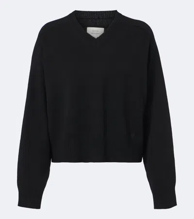 Loulou De Saison Black Anzor Lds Cashmere V Neck Sweater
