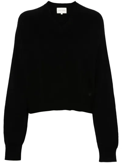 Loulou De Saison "anzor" Lds V Neck Boxy Sweater Clothing In Black