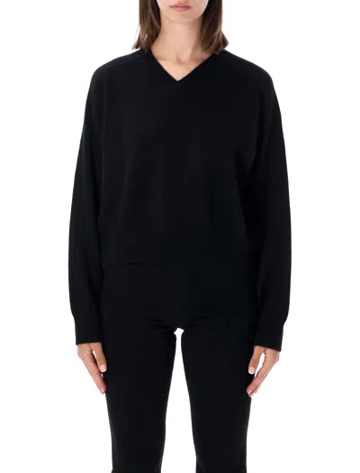 Loulou De Saison Anzor Lds V-neck Ribbed-trim Sweater In Black
