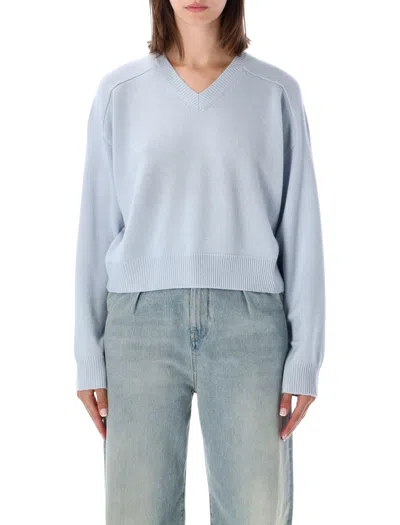 Loulou De Saison Anzor V-neck Cashmere Boxy Sweater In Blue