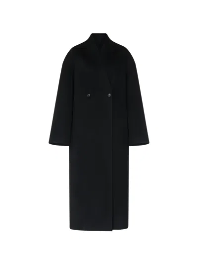 Loulou De Saison Aris Double-breasted Coat In Black