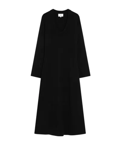 Loulou De Saison Ariwo Wool-cashmere Dress In Black