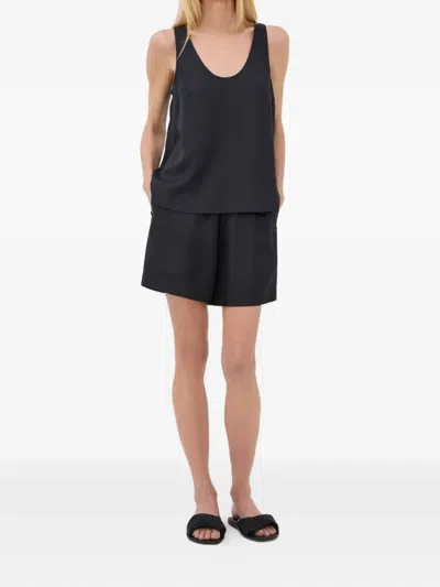 Loulou De Saison Arl Elastic-waistband Side-pocket Shorts In Black