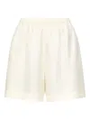 Loulou De Saison Arl Elasticated-waistband Silk Shorts In White