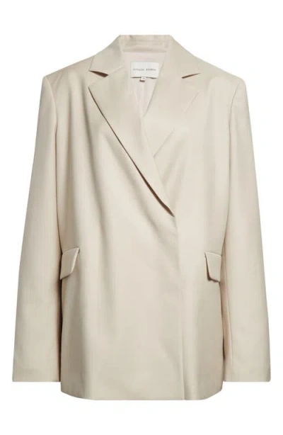 Loulou De Saison Arlo Double Breasted Virgin Wool Blazer In Chiffon Beige