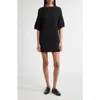 Loulou De Saison Arman Oversize Cotton Mini Sweater Dress In Black