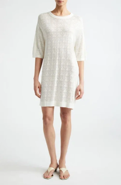 Loulou De Saison Armas Shell Knit T-shirt Dress In White