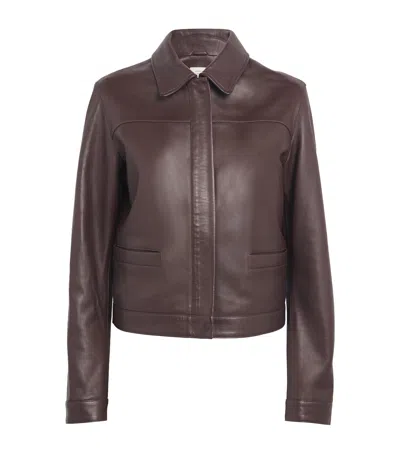 LOULOU DE SAISON ASCOT LEATHER JACKET