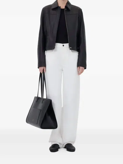 Loulou De Saison Ascot Leather Jacket In Black