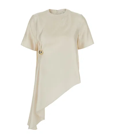 Loulou De Saison Asymmetrical Blouse In Neutral