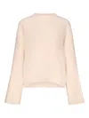 Loulou De Saison Axel Lds Ribbed Flared Knitwear In Pink