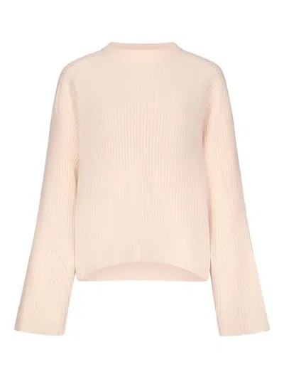 Loulou De Saison Axel Lds Ribbed Flared Knitwear In Pink