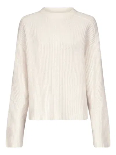 Loulou De Saison Axel Ribbed Crew-neck Sweater In White