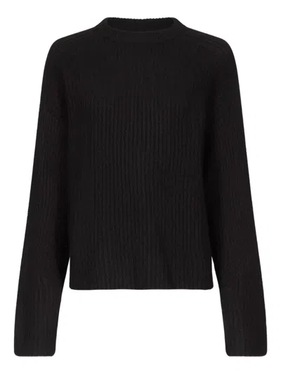 Loulou De Saison Axel Ribbed Sweater In Black
