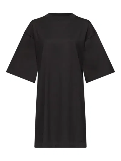 Loulou De Saison Ayaz Drop-shoulder Mini Dress In Black