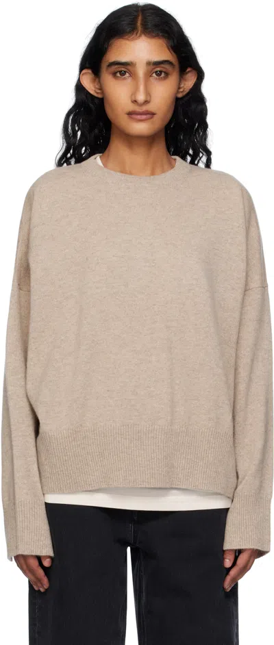 Loulou De Saison Beige Anaa Lds Cashmere Sweater In Brown