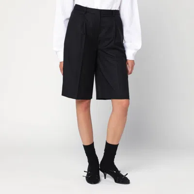 Loulou De Saison Bermuda In Black Virgin Wool