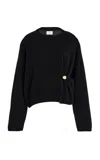 Loulou De Saison Bill Draped Cashmere Sweater In Black