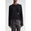 Loulou De Saison Bill Draped Metallic-ornament Sweater In Black