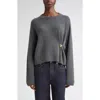 Loulou De Saison Bill Draped Cashmere Sweater In Gray
