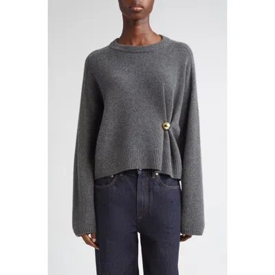 Loulou De Saison Bill Draped Cashmere Sweater In Gray
