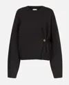 Loulou De Saison Bill Draped Metallic-ornament Sweater In Black