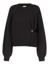 Loulou De Saison Bill Draped Metallic-ornament Sweater In Multi