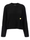 Loulou De Saison Bill Draped Metallic-ornament Sweater In Black