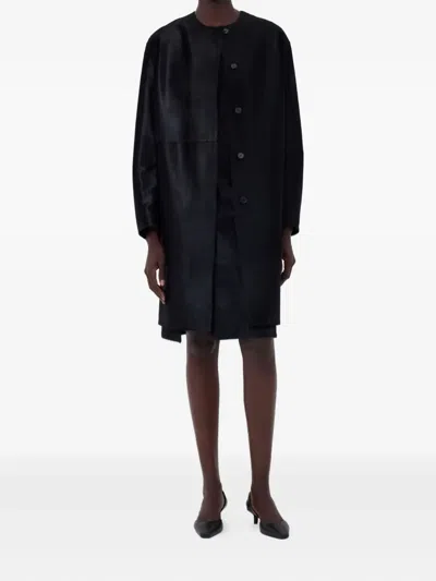 Loulou De Saison Leather Coat In Black