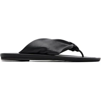 Loulou De Saison Black Agora Nappa Leather Flip-flops
