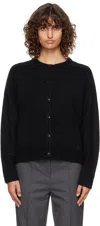 Loulou De Saison Black Aidar Lds Cashmere Blend Cardigan In Black