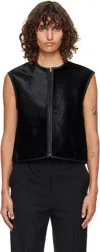 Loulou De Saison Ampas Pony-effect Leather Vest In Black