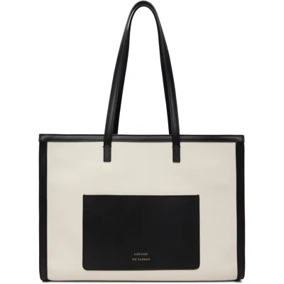 Loulou De Saison Black & Beige Arabella Tote In Multi