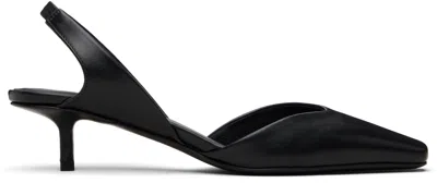 Loulou De Saison Akila Calf Hair Slingback Pumps In Black