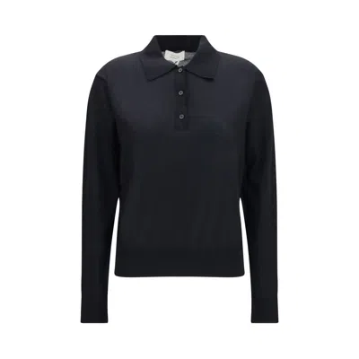 Loulou De Saison Black Cashmere Polo Shirt